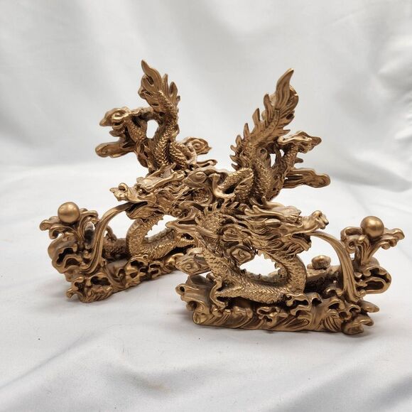 Other - Pair of Feng Shui Chinese Dragon Statues Fgurines Decorations